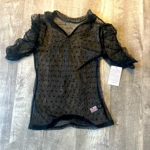 Black, sheer top Size medium
